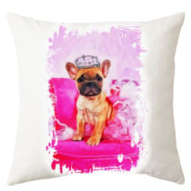 Francia Bulldog mintás párna - paint pink