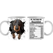 Tacskó kutyás bögre -tulajdonság