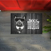 Francia Bulldog mintás lábtörlő 60x45 - dogs welcome