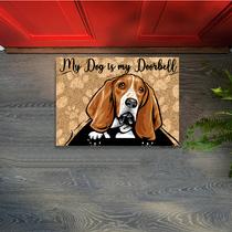 Basset Hound mintás lábtörlő - doorbell