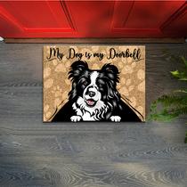 Border Collie mintás lábtörlő - doorbell