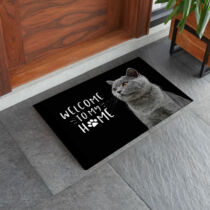 Brit macskás lábtörlő - welcome