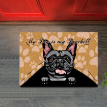 Francia Bulldog mintás lábtörlő - doorbell black