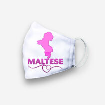 Máltai selyemkutya mintás szájmaszk - pink