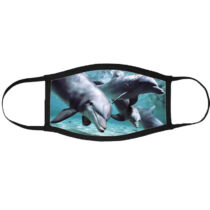 Delfin mintás szájmaszk fekete peremmel