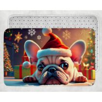 Francia Bulldog kutyás karácsonyi fürdőszoba szőnyeg
