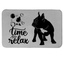 Francia Bulldog mintás szürke fürdőszoba szőnyeg - relax