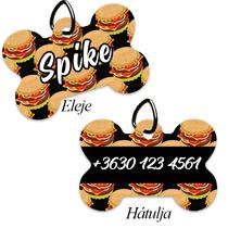 Egyedi kutyabiléta - hamburger