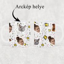 Egyedi arcképes bögre - korona