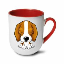 Beagle kutyás piros bögre - cartoon