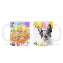 Boston Terrier mintás bögre - Boldog Szülinapot