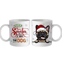 Francia Bulldog mintás karácsonyi bögre - santa