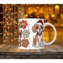 Beagle kutyás karácsonyi bögre - hohoho