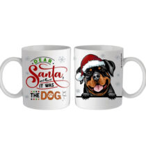 Rottweiler mintás karácsonyi bögre - santa