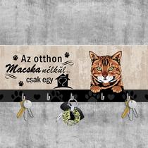 Bengáli macska fali kulcstartó - nem otthon macska nélkül