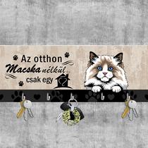 Ragdoll macska fali kulcstartó - nem otthon macska nélkül