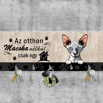 Szfinx macska fali kulcstartó - nem otthon macska nélkül
