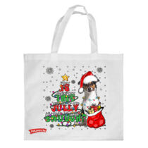 Jack russell mintás karácsonyi bevásárló táska