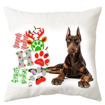 Dobermann mintás karácsonyi párna - hohoho