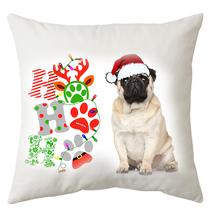 Mopsz mintás karácsonyi párna - hohoho