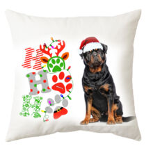 Rottweiler mintás karácsonyi párna - hohoho