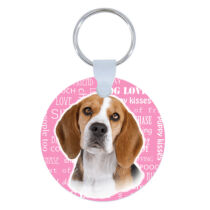 Beagle kulcstartó - rózsaszín