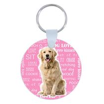 Golden Retriever kulcstartó - rózsaszín