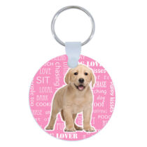Labrador kulcstartó - rózsaszín