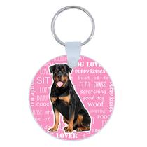 Rottweiler kulcstartó - rózsaszín