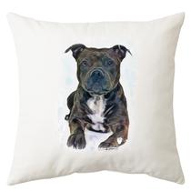 Amstaff mintás párna - paint barna