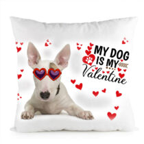 Bullterrier kutyás párna - my dog is my valentine
