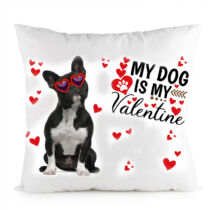 Francia Bulldog kutyás párna - my dog is my valentine