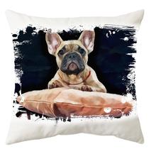 Francia Bulldog mintás párna - paint lie
