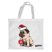 Mopsz kutyás karácsonyi bevásárló táska