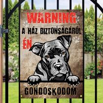 Pitbull kutyás fém tábla