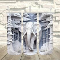 3D hatású elefántos termosz 590 ml