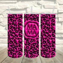 3D hatású pink leopárdos termosz 590 ml - mama