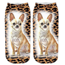 Chihuahua leopárd mintás zokni