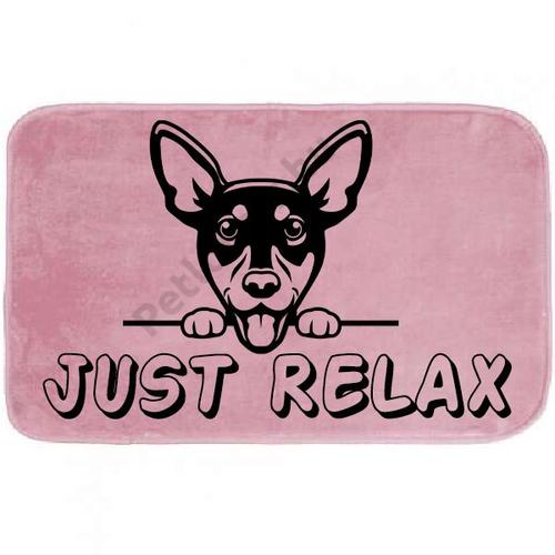 Pinscher kutyás fürdőszoba szőnyeg - just relax