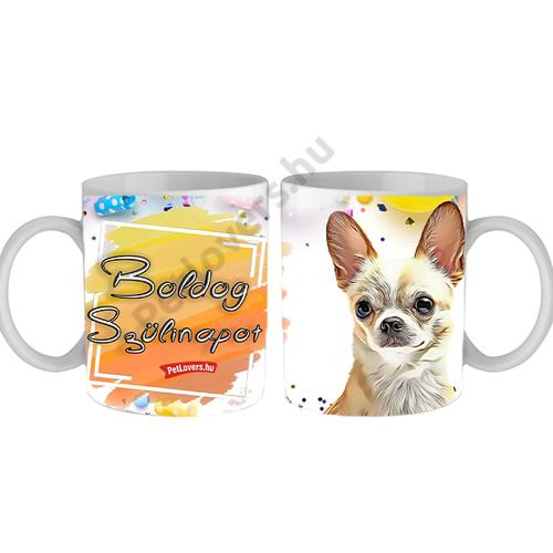 Chihuahua mintás bögre - Boldog Szülinapot