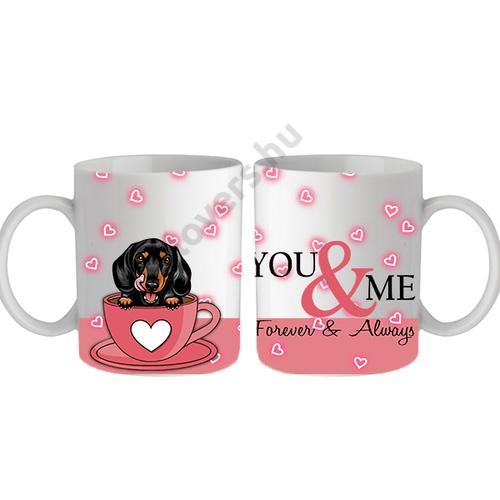 Tacskó kutyás bögre - you&me