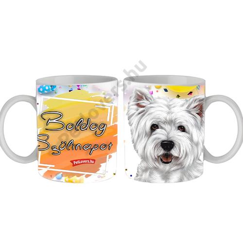 Westie mintás bögre - Boldog Szülinapot