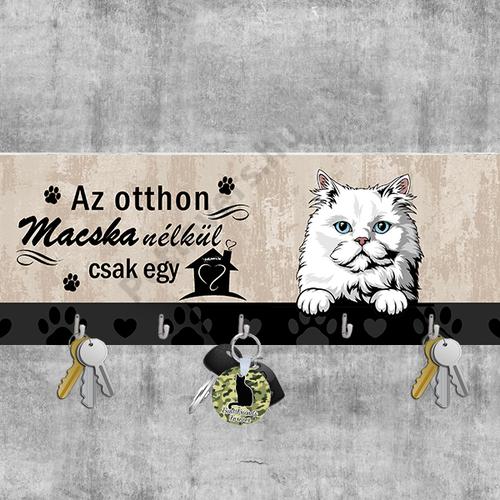 Perzsa macska fali kulcstartó - nem otthon macska nélkül