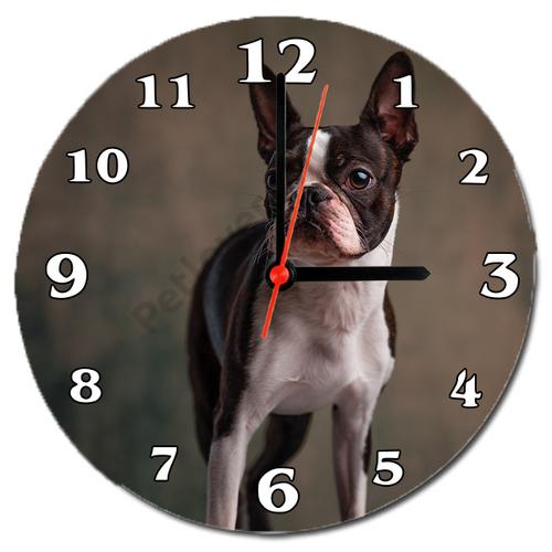 Boston terrier üveg falióra 30 cm