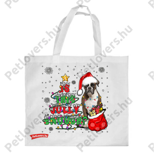 Boxer mintás karácsonyi bevásárló táska
