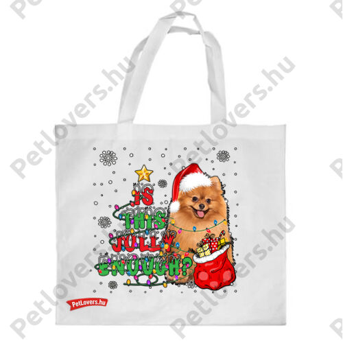 Pomeranian mintás karácsonyi bevásárló táska