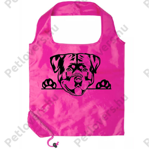 Rottweiler mintás pink összehajtható bevásárlótáska