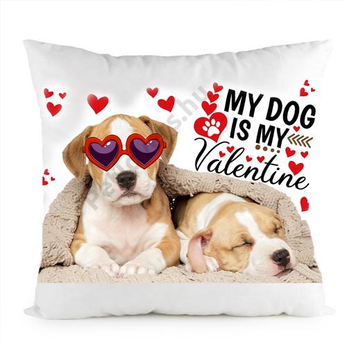 Amstaff kutyás párna - my dog is my valentine