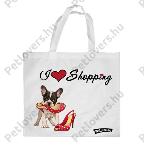 Francia Bulldogos bevásárló táska - love shopping