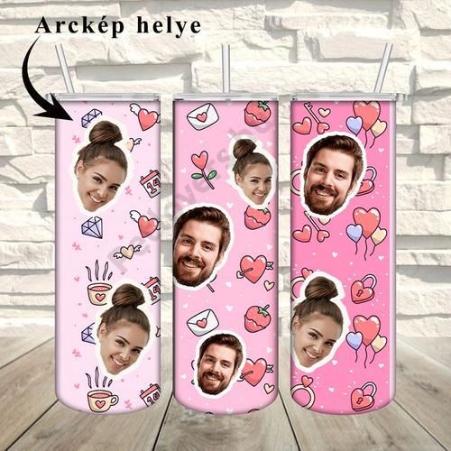 Egyedi arcképes termosz 590 ml - valentin